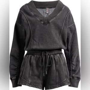 Free People Movement Black Long Sleeve Romper